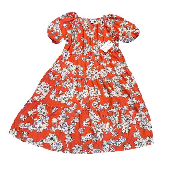 NWT PARKER &  ROWE Floral Tiered Midi Dress Size 2X Boho Preppy Classic Casual - Picture 1 of 8